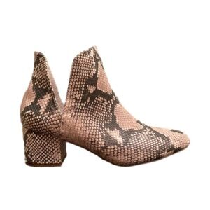 Steve Madden Rockir Snakeskin Embossed Ankle Boots